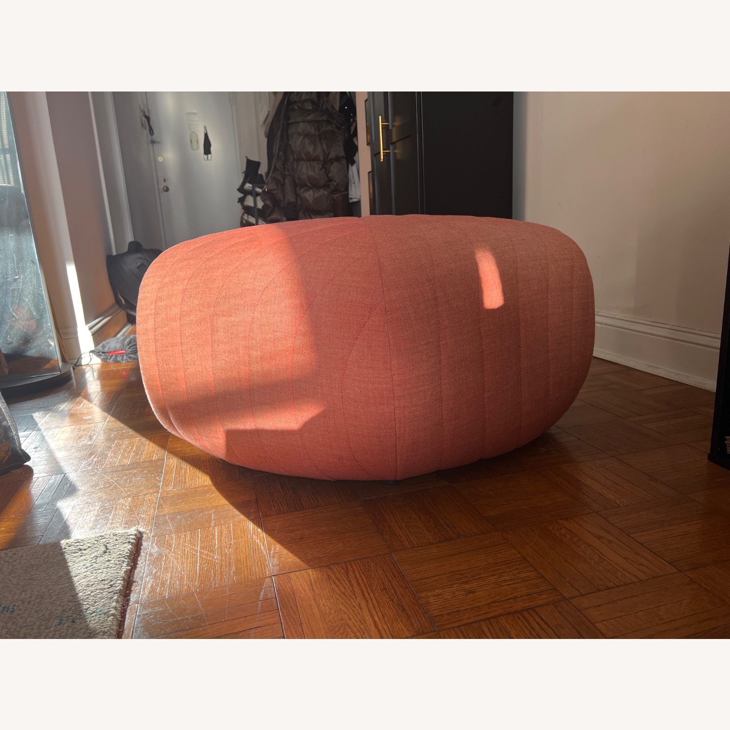 Muuto Five Pouf Orange Fabric Ottoman - image-3