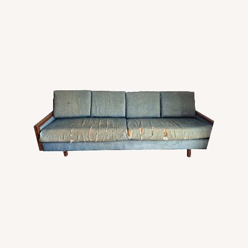 Used Vintage/Antique Finds Blue Wood 3+ Seater Sofa for sale on AptDeco