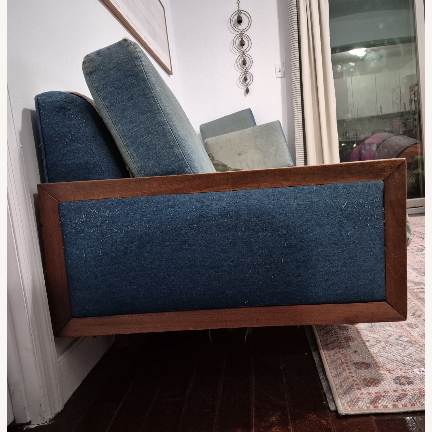 Vintage/Antique Finds Blue Wood 3+ Seater Sofa - image-2