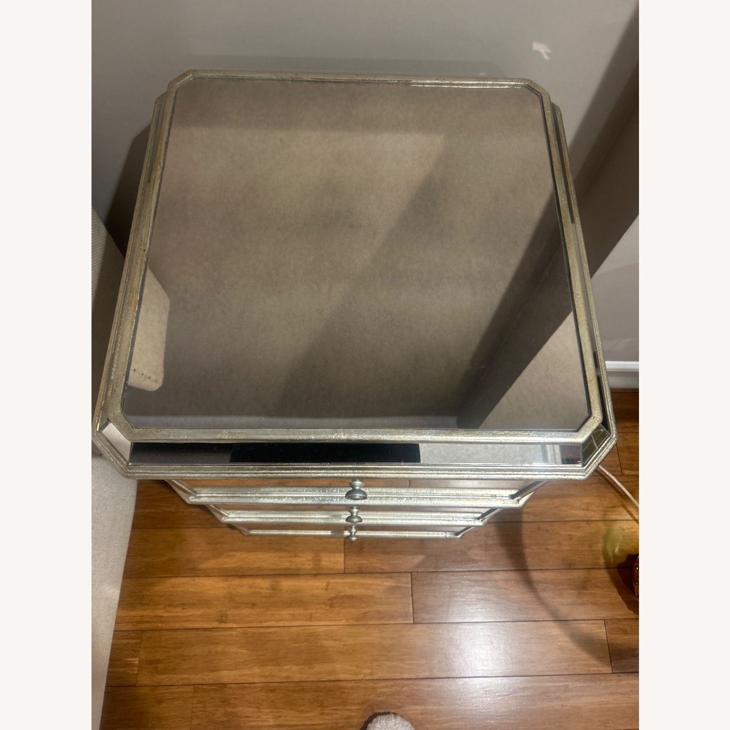 Drexel Light Gray Glass Nightstand - image-8