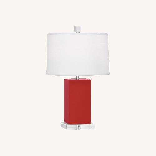 Used Safavieh Red Glass Table Lamp for sale on AptDeco