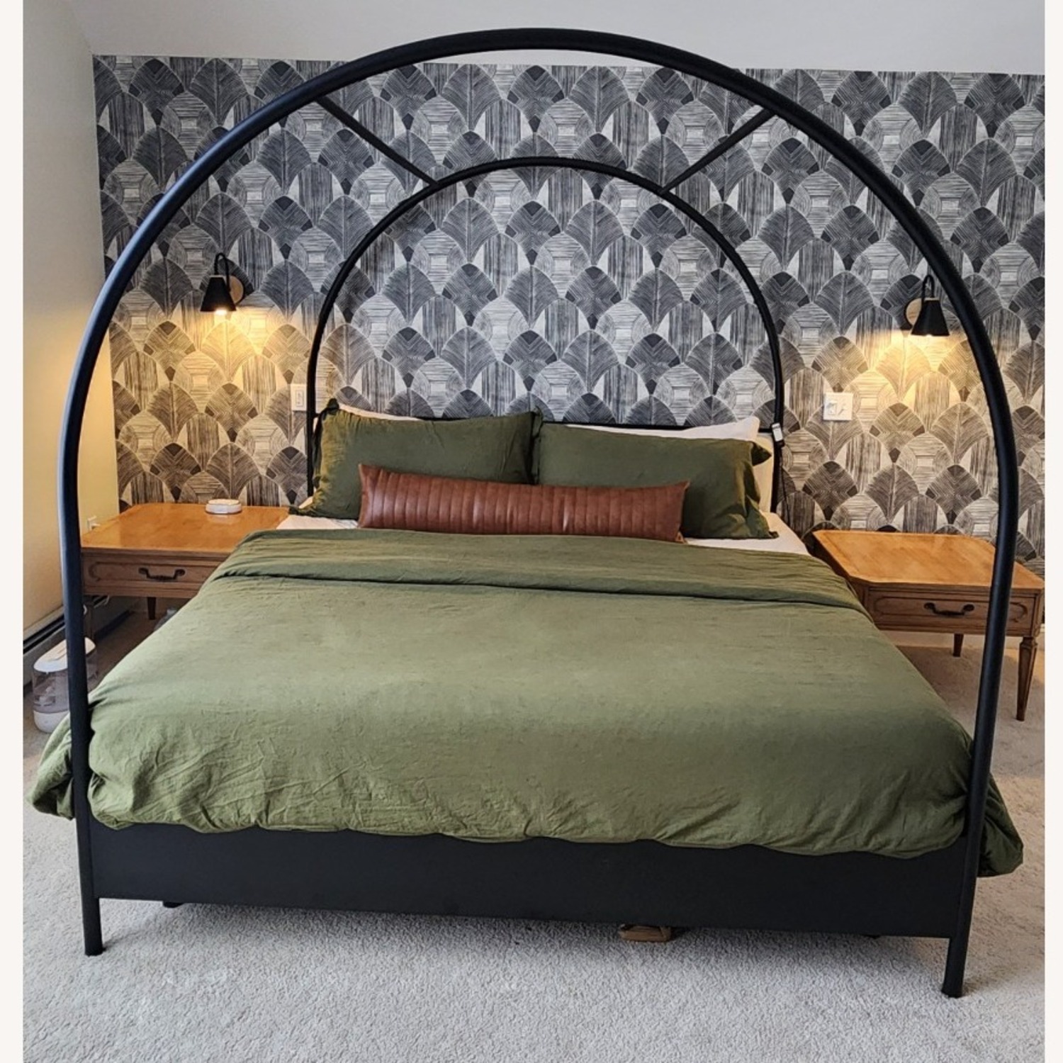Crate & Barrel Canyon Arched King Canopy Bed - image-1