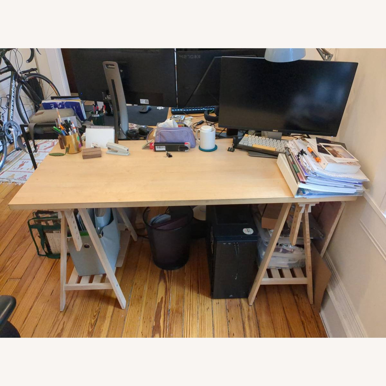 IKEA Mittback + Lagkpaten Natural Wood Desk - image-1