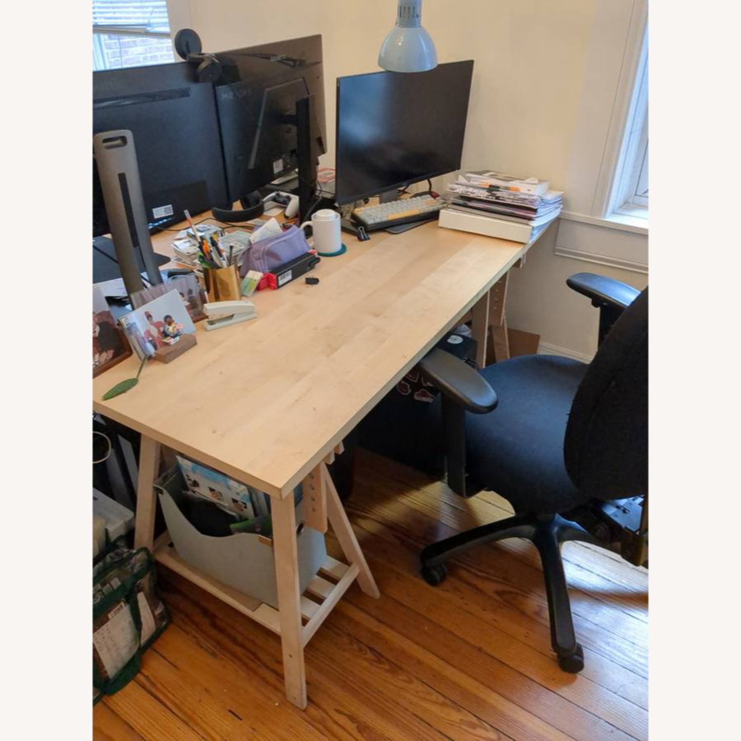 IKEA Mittback + Lagkpaten Natural Wood Desk - image-2