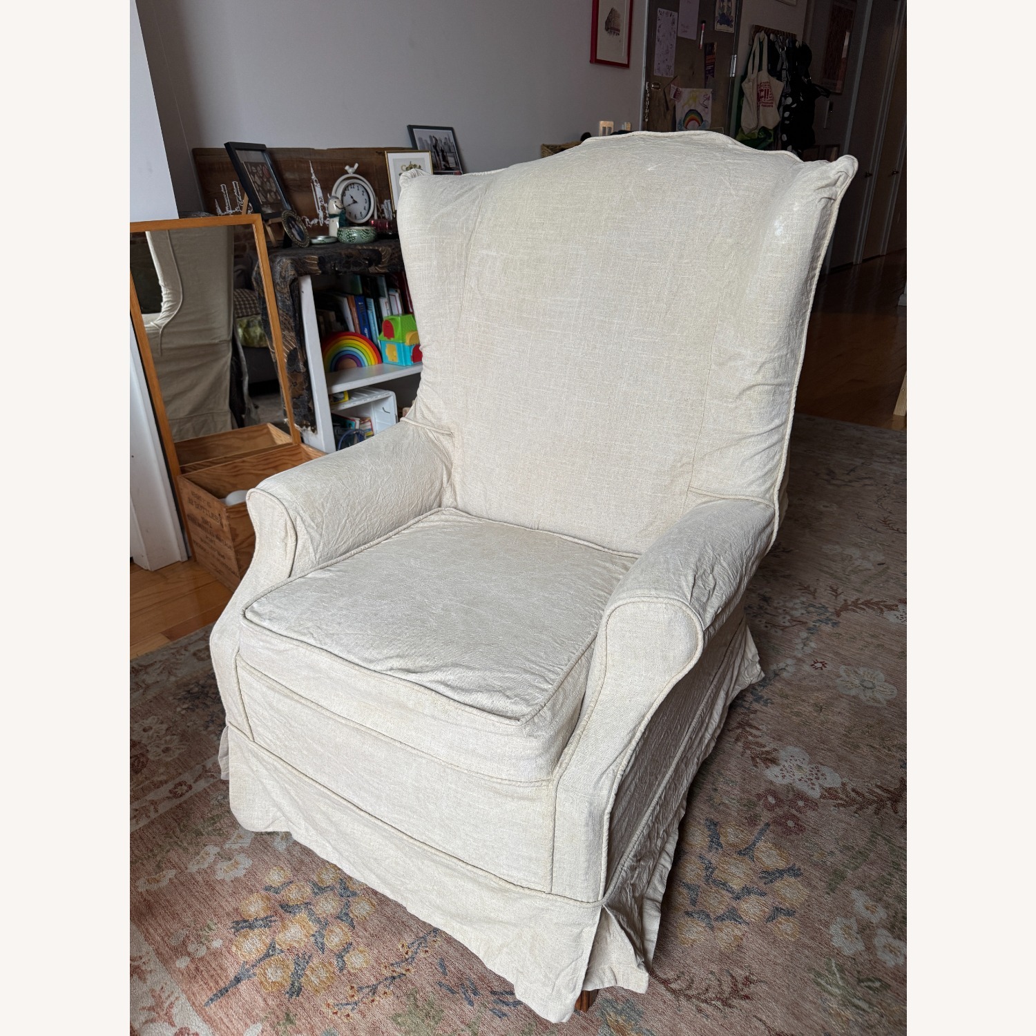 Ethan Allen Fabric Recliner with Custom Cover - image-7