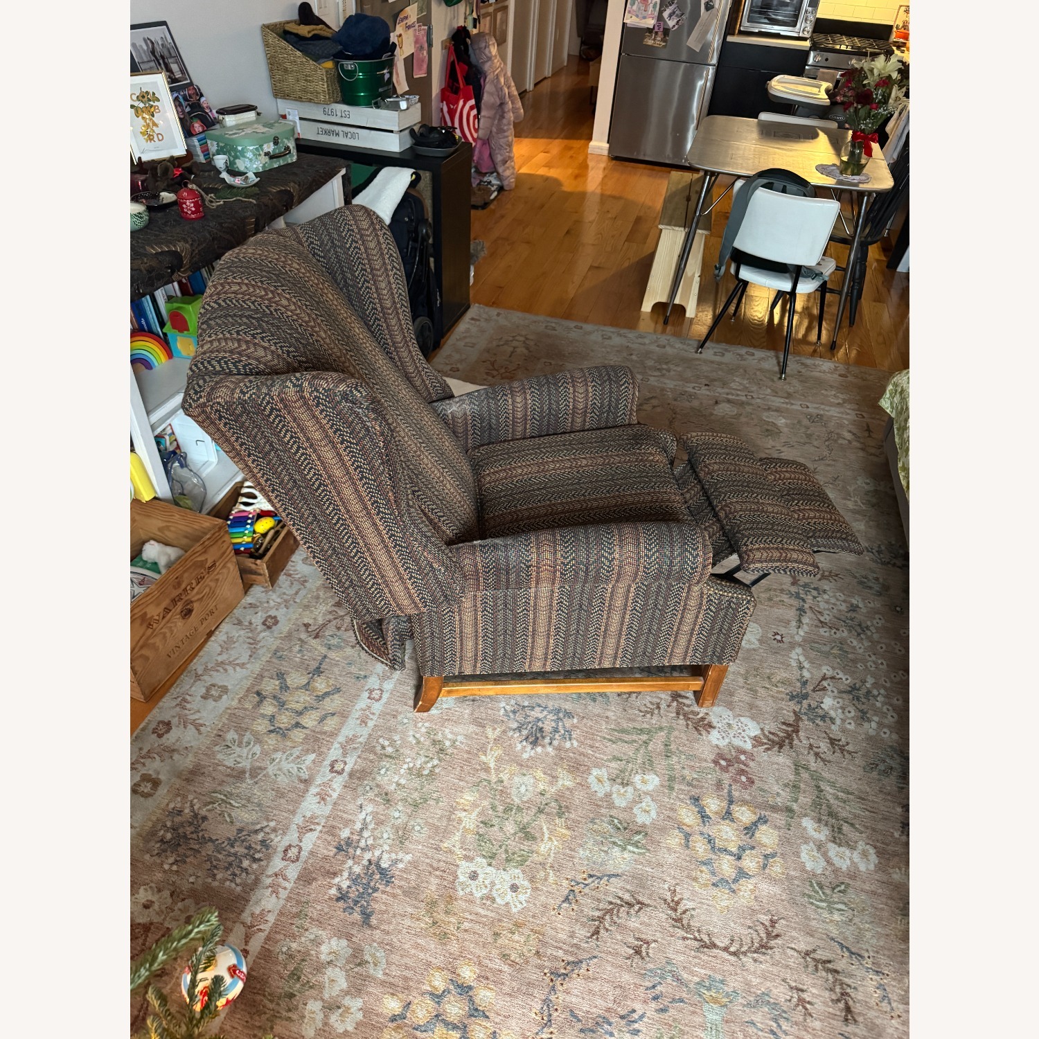 Ethan Allen Fabric Recliner with Custom Cover - image-1