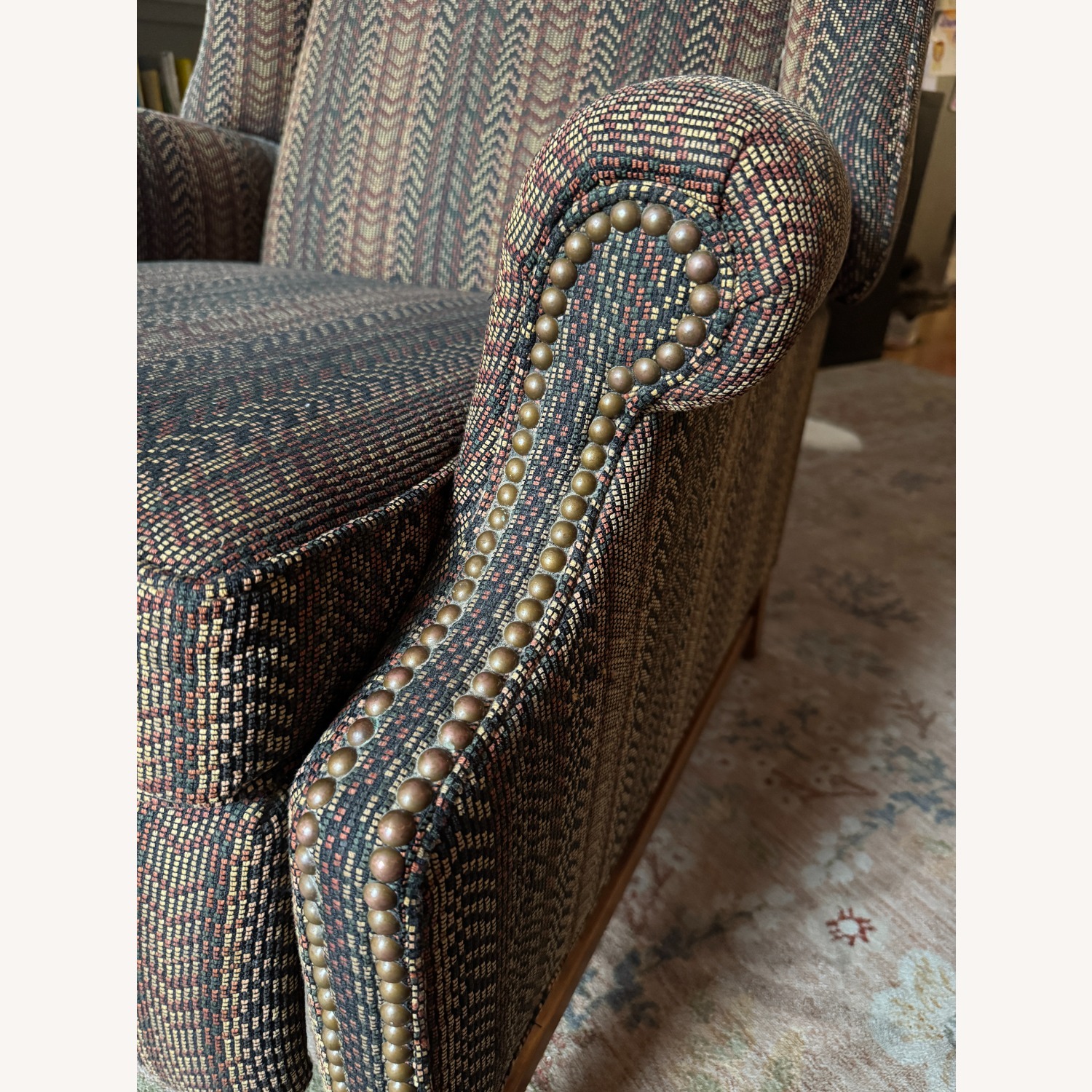 Ethan Allen Fabric Recliner with Custom Cover - image-4
