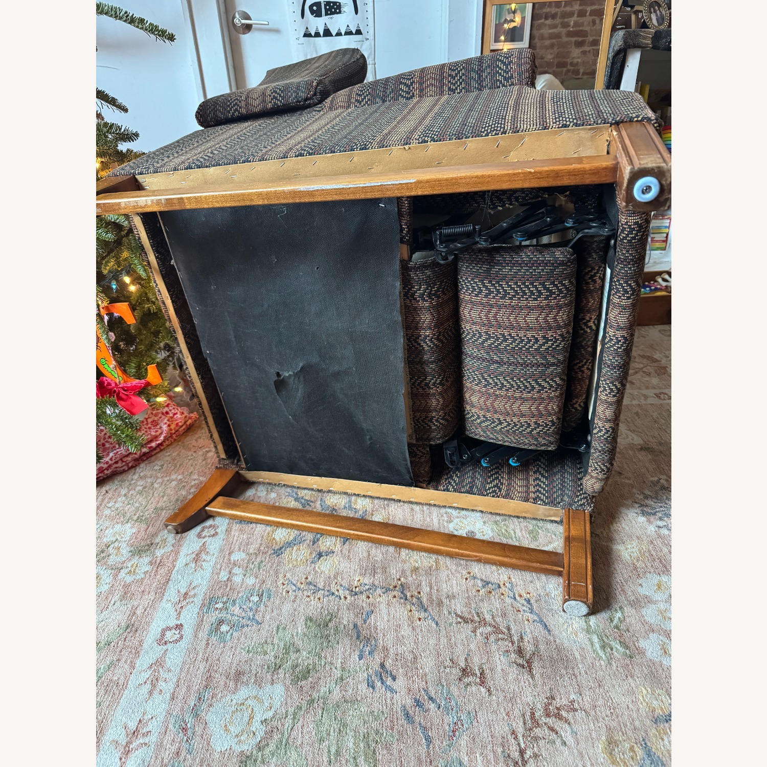 Ethan Allen Fabric Recliner with Custom Cover - image-3