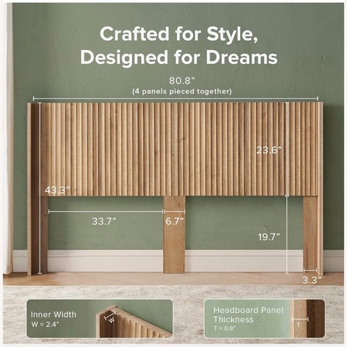 Used Mopio Brooklyn Natural Wood Headboard for sale on AptDeco