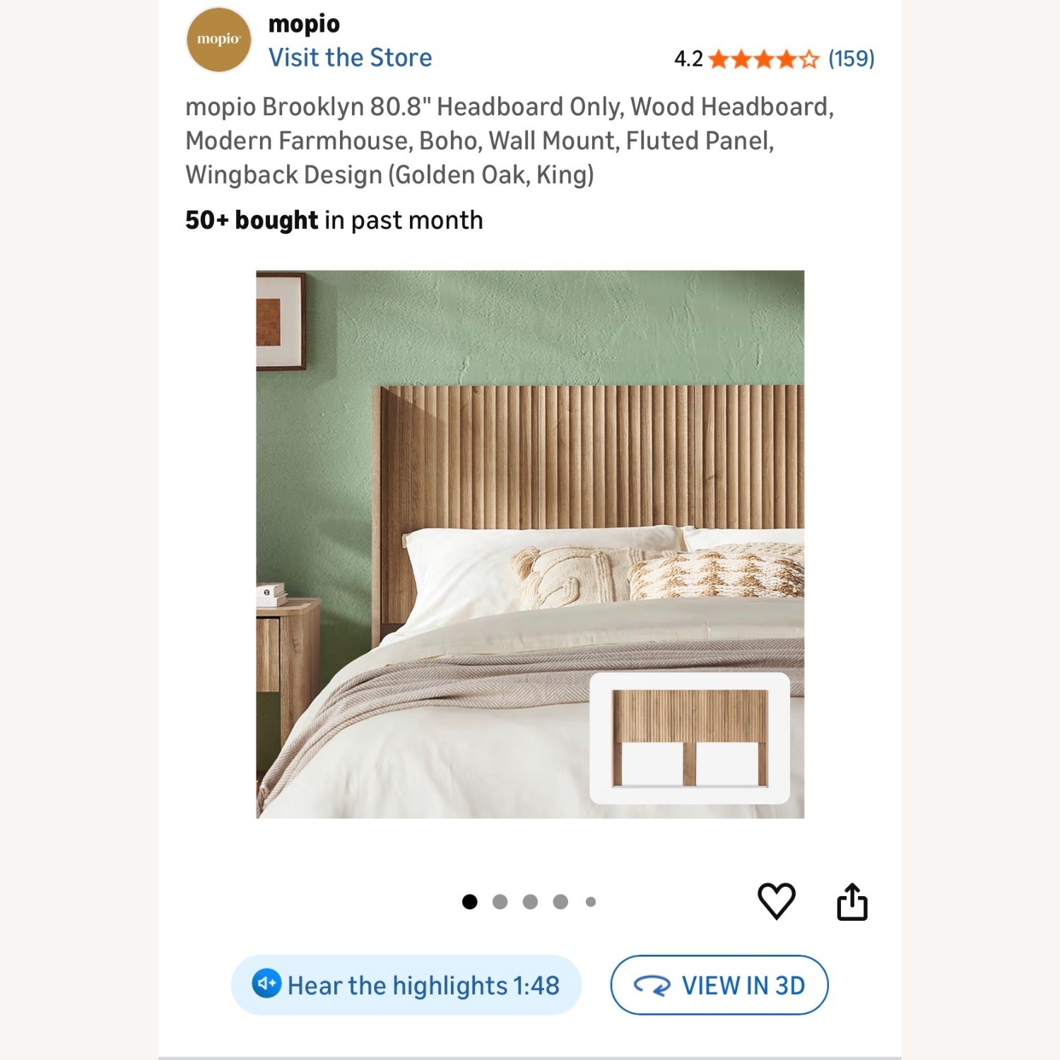 Mopio Brooklyn Natural Wood Headboard - image-4