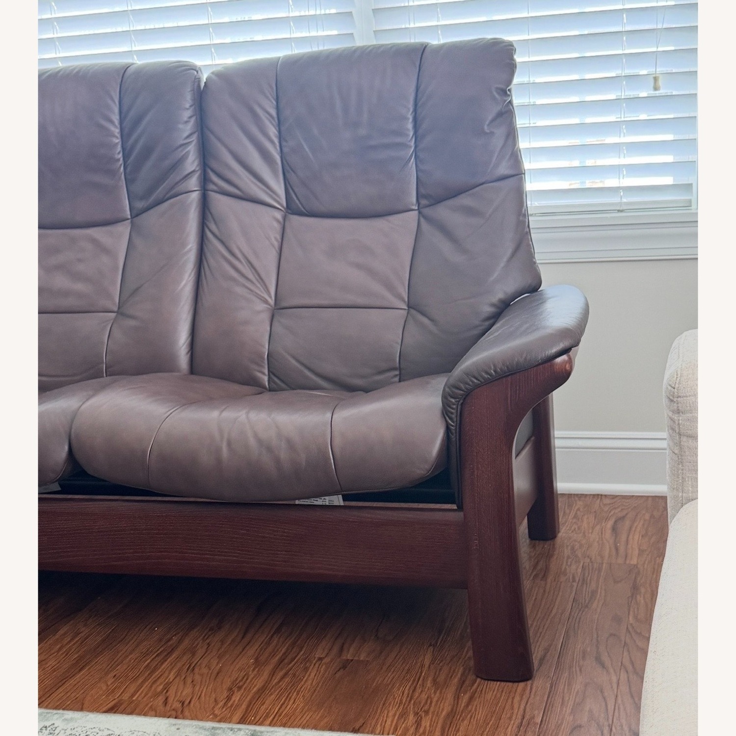 Ekornes Dark Brown Leather 3+ Seater Sofa - image-2