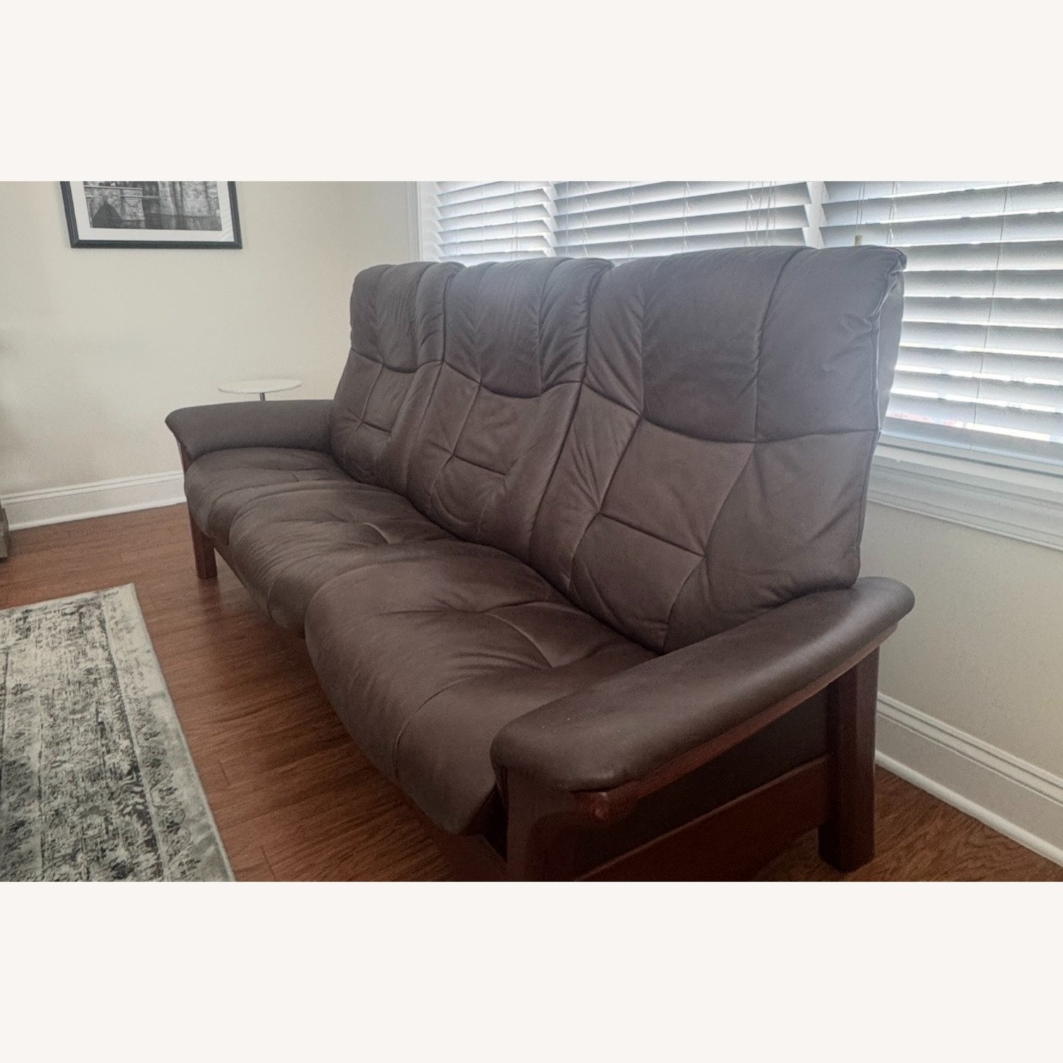 Ekornes Dark Brown Leather 3+ Seater Sofa - image-4