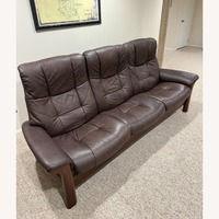 Ekornes Dark Brown Leather 3+ Seater Sofa