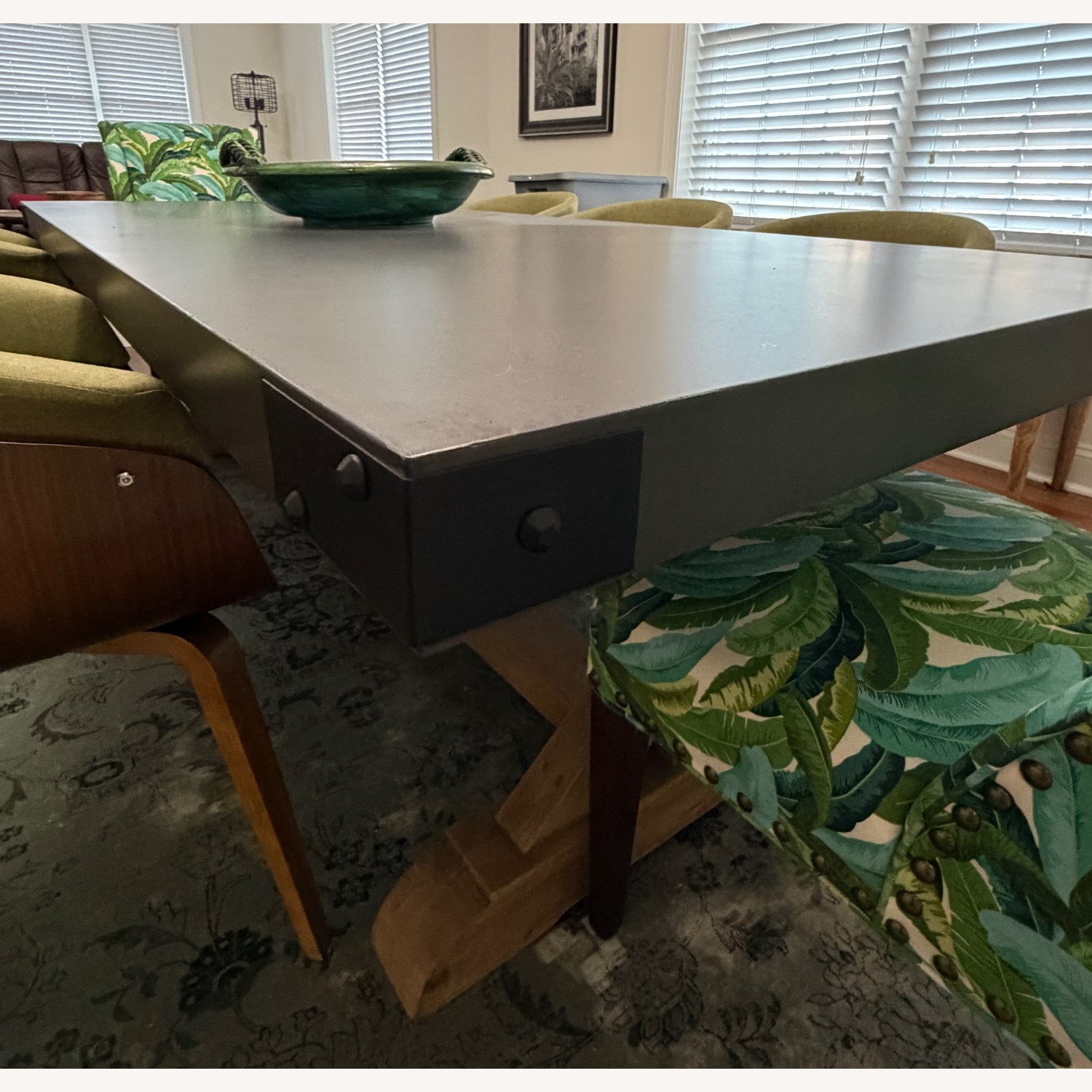 Restoration Hardware Light Gray Dining Table - image-3