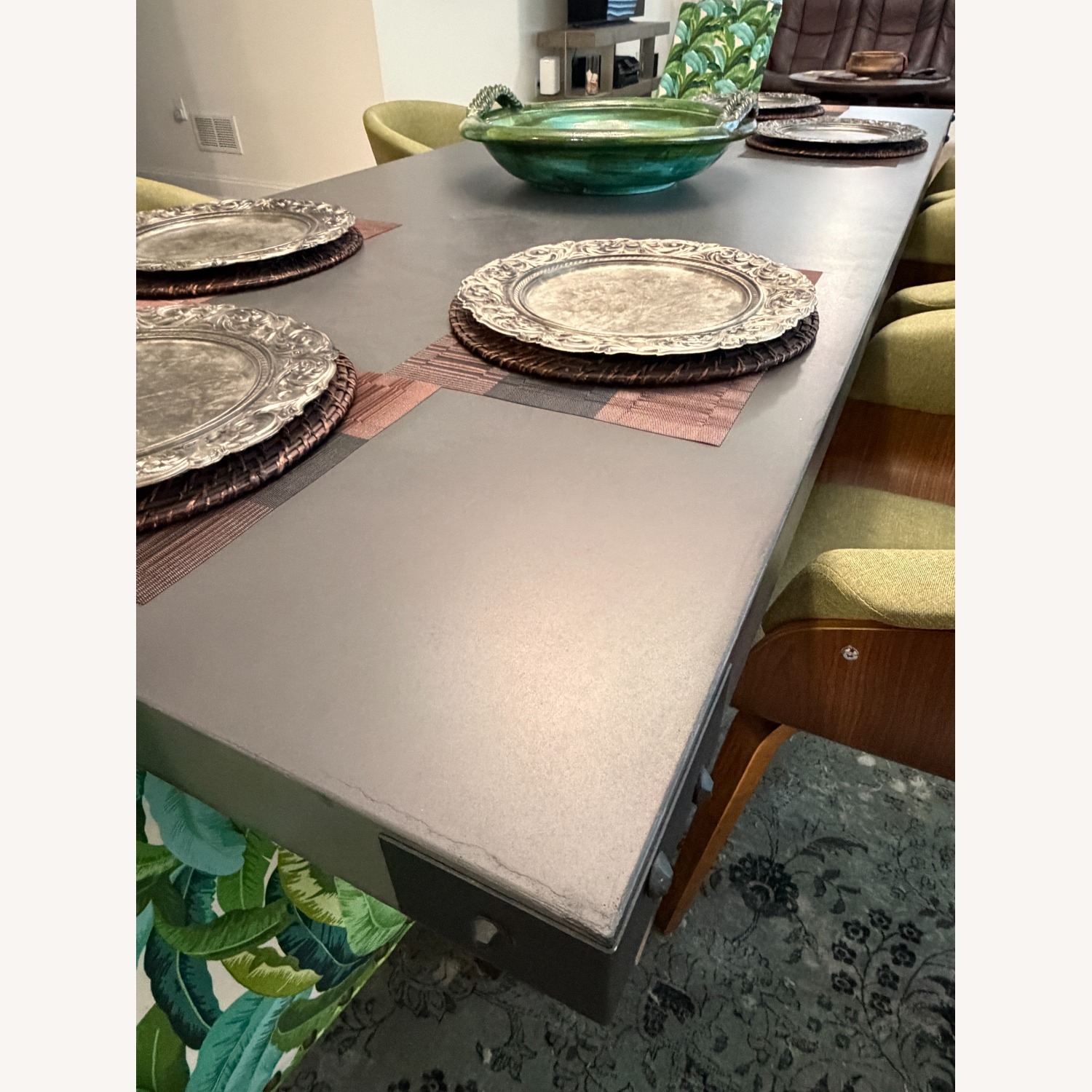 Restoration Hardware Light Gray Dining Table - image-2