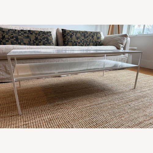 Used Slim White Metal Coffee Table for sale on AptDeco