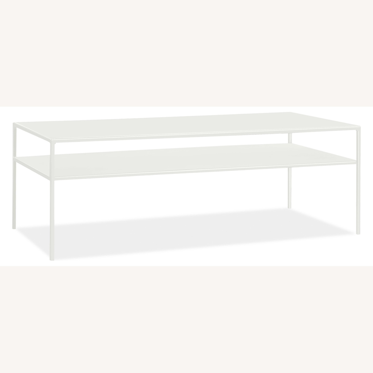 Slim White Metal Coffee Table - image-0