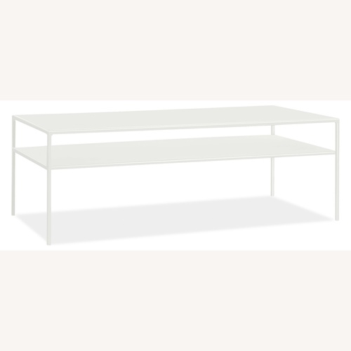 Used Slim White Metal Coffee Table for sale on AptDeco