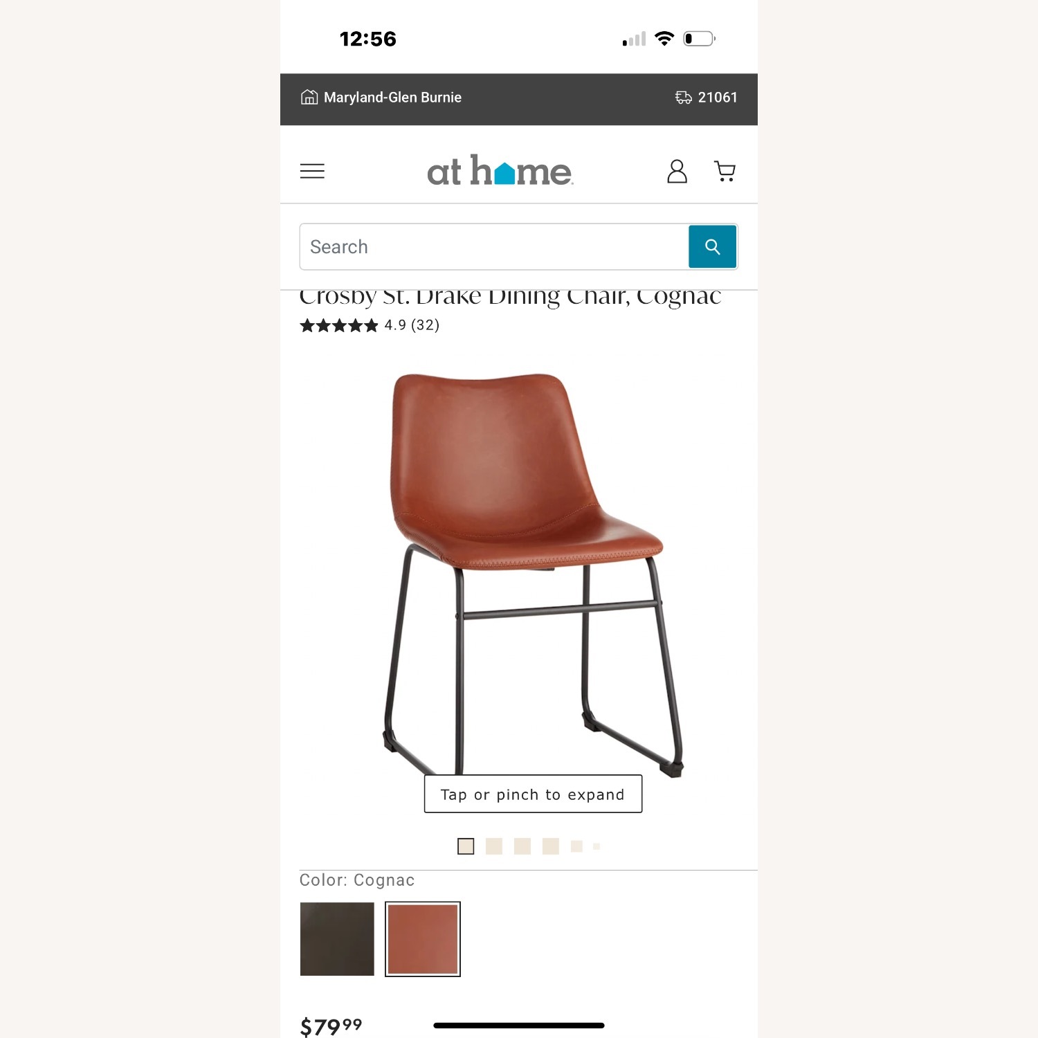 Light Brown Faux Leather Dining Chairs - image-9