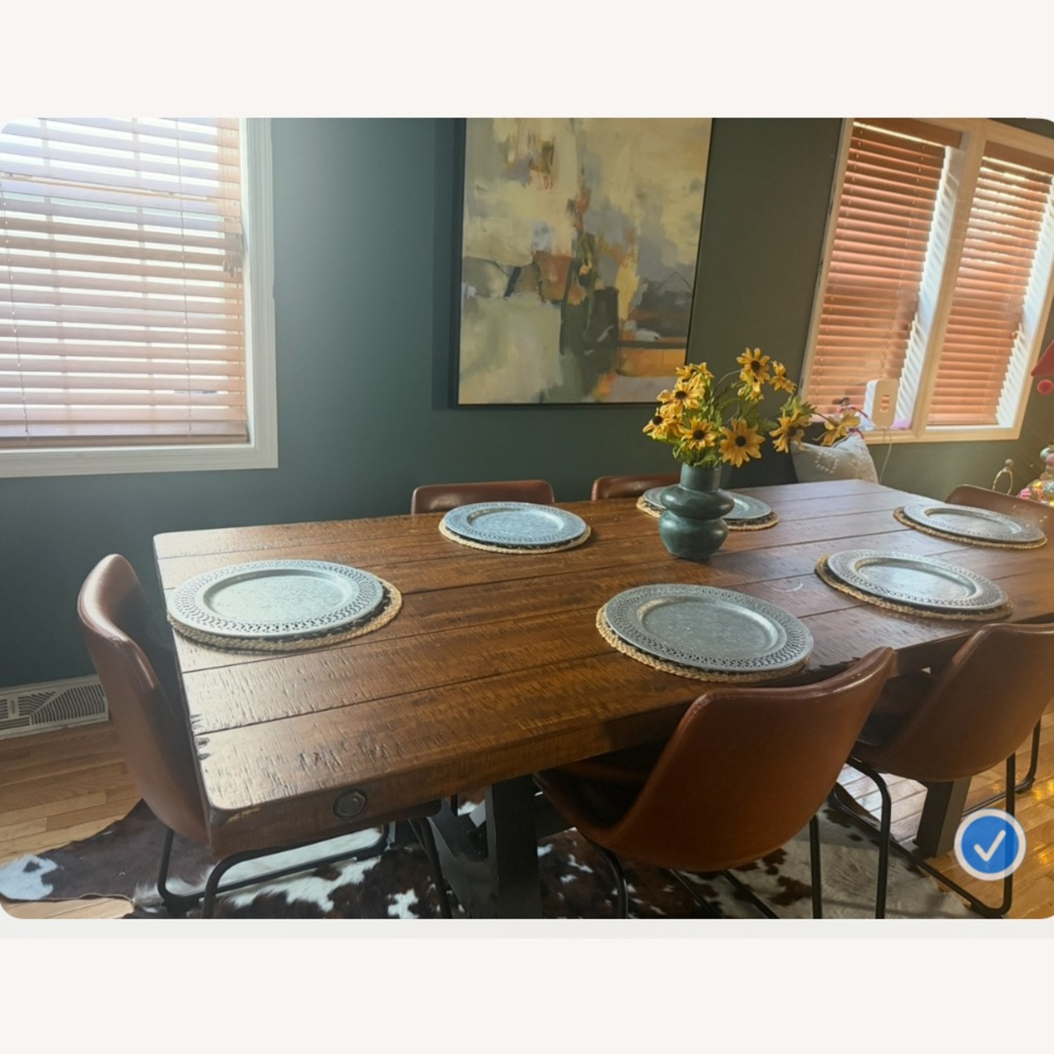 Light Brown Faux Leather Dining Chairs - image-8