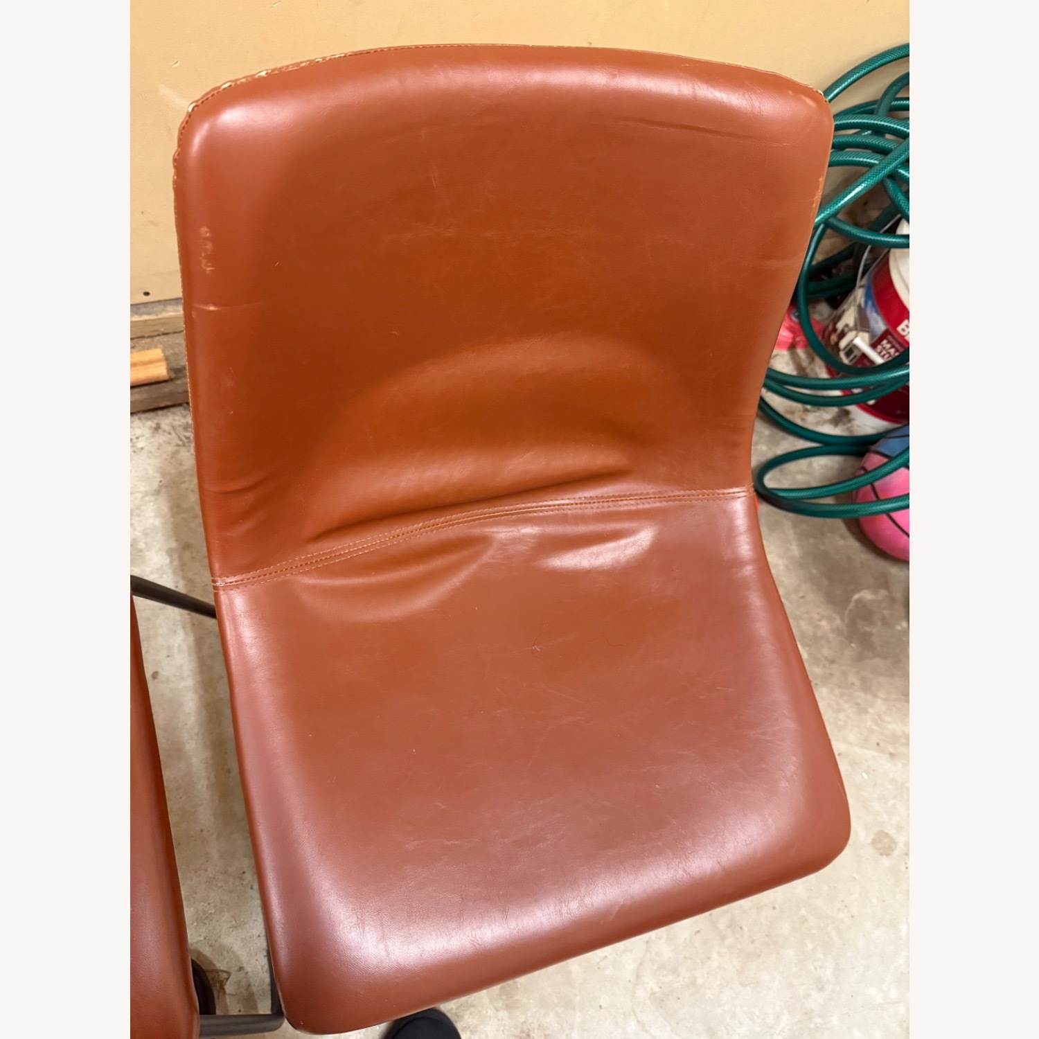 Light Brown Faux Leather Dining Chairs - image-2