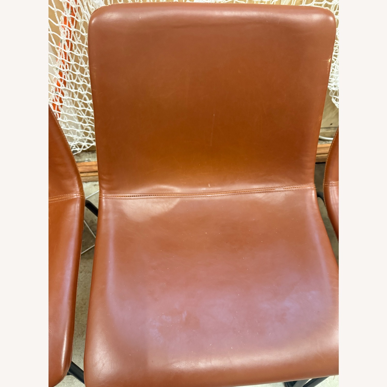 Light Brown Faux Leather Dining Chairs - image-6