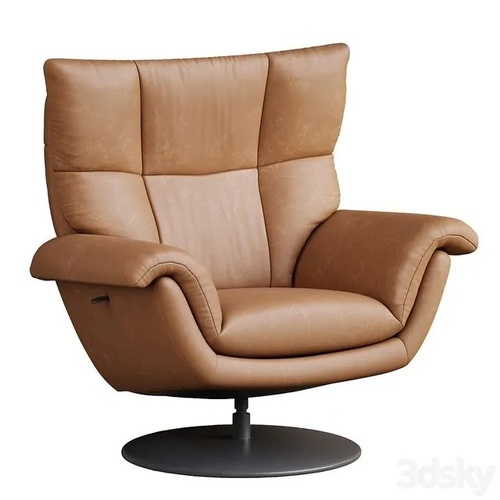 Used Arhaus Deacon Tan Leather Recliner & Ottoman for sale on AptDeco