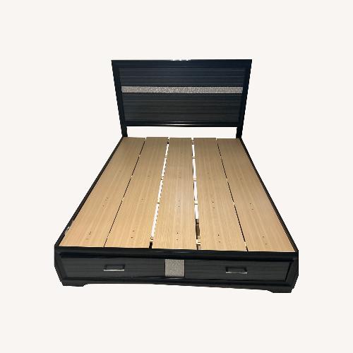 Used Black Wood Queen Bed for sale on AptDeco