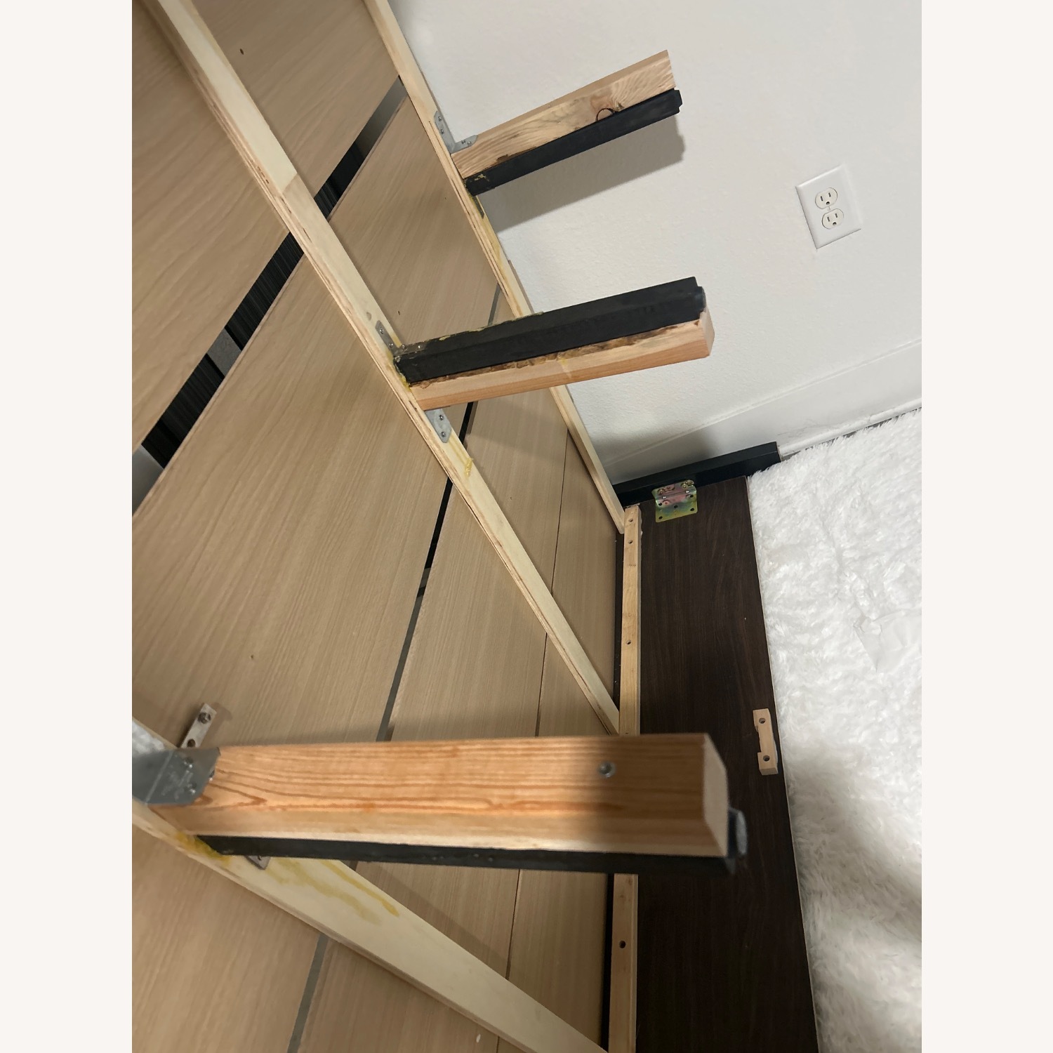 Black Wood Queen Bed - image-3