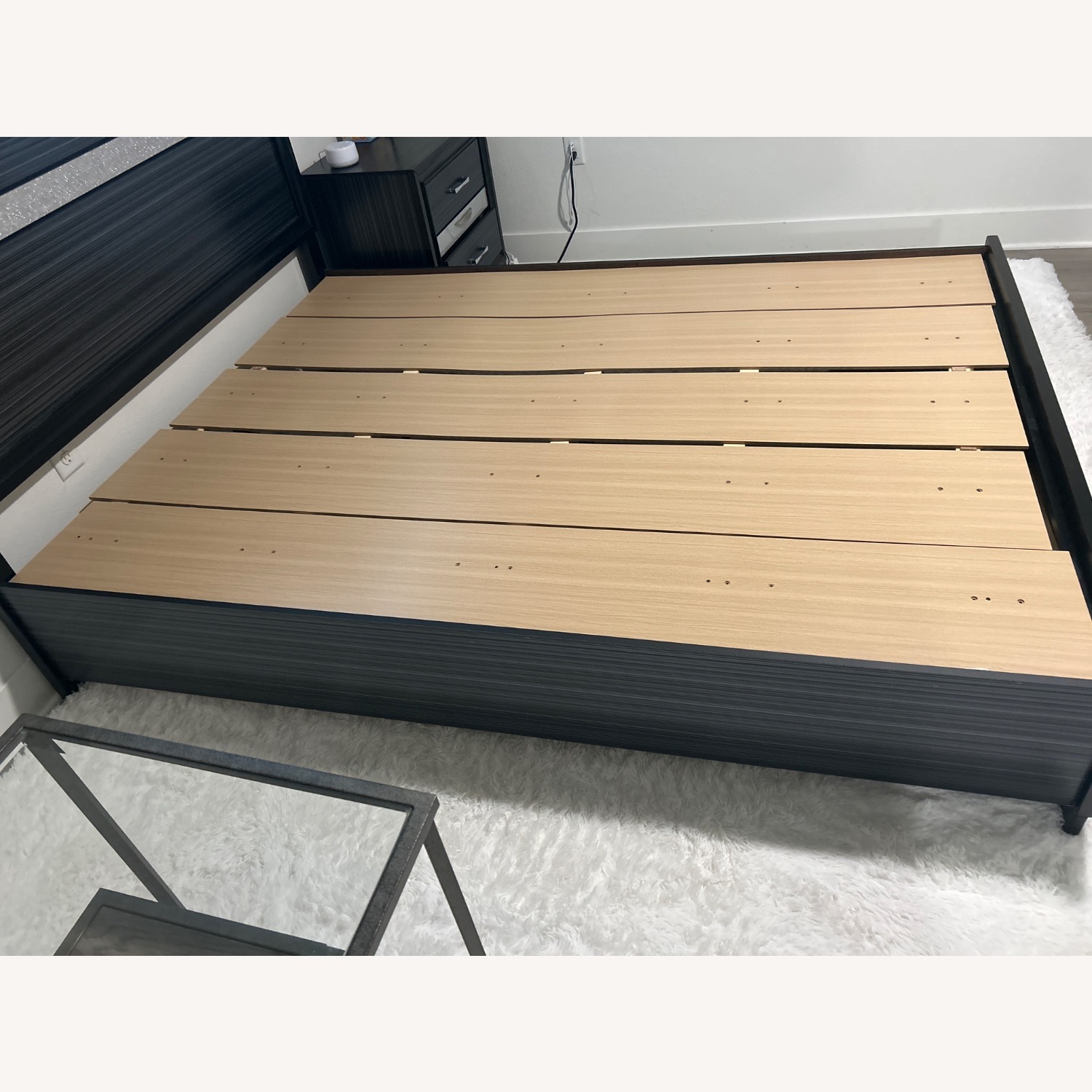 Black Wood Queen Bed - image-2