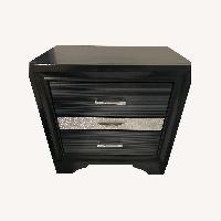 Black Wood Nightstand