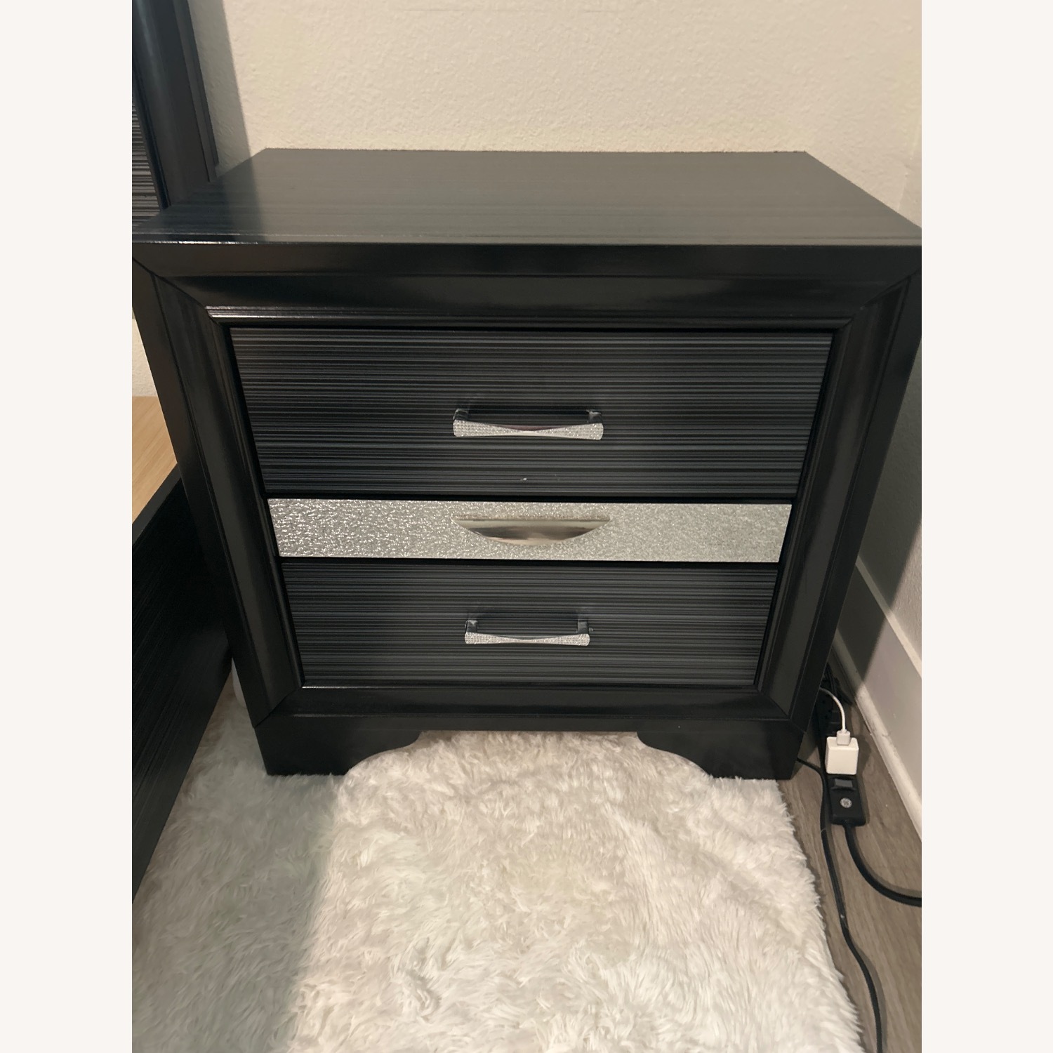 Black Wood Nightstand - image-0