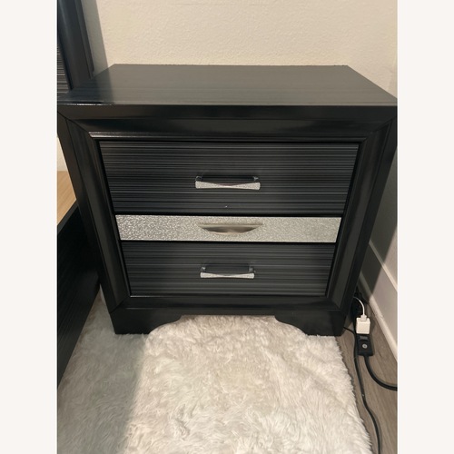 Used Black Wood Nightstand for sale on AptDeco