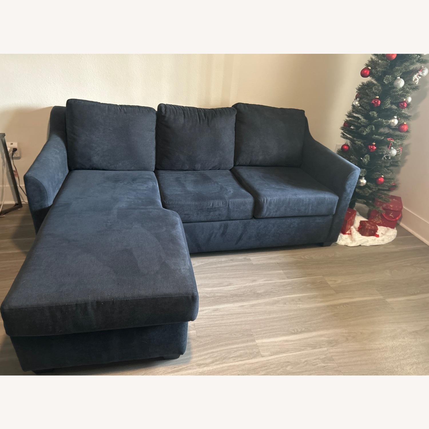 Black Fabric 3 person Couch  - image-1