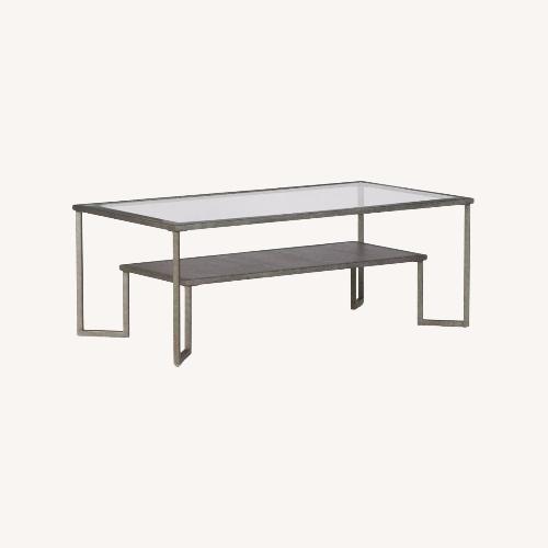 Used Black Glass Coffee Table for sale on AptDeco