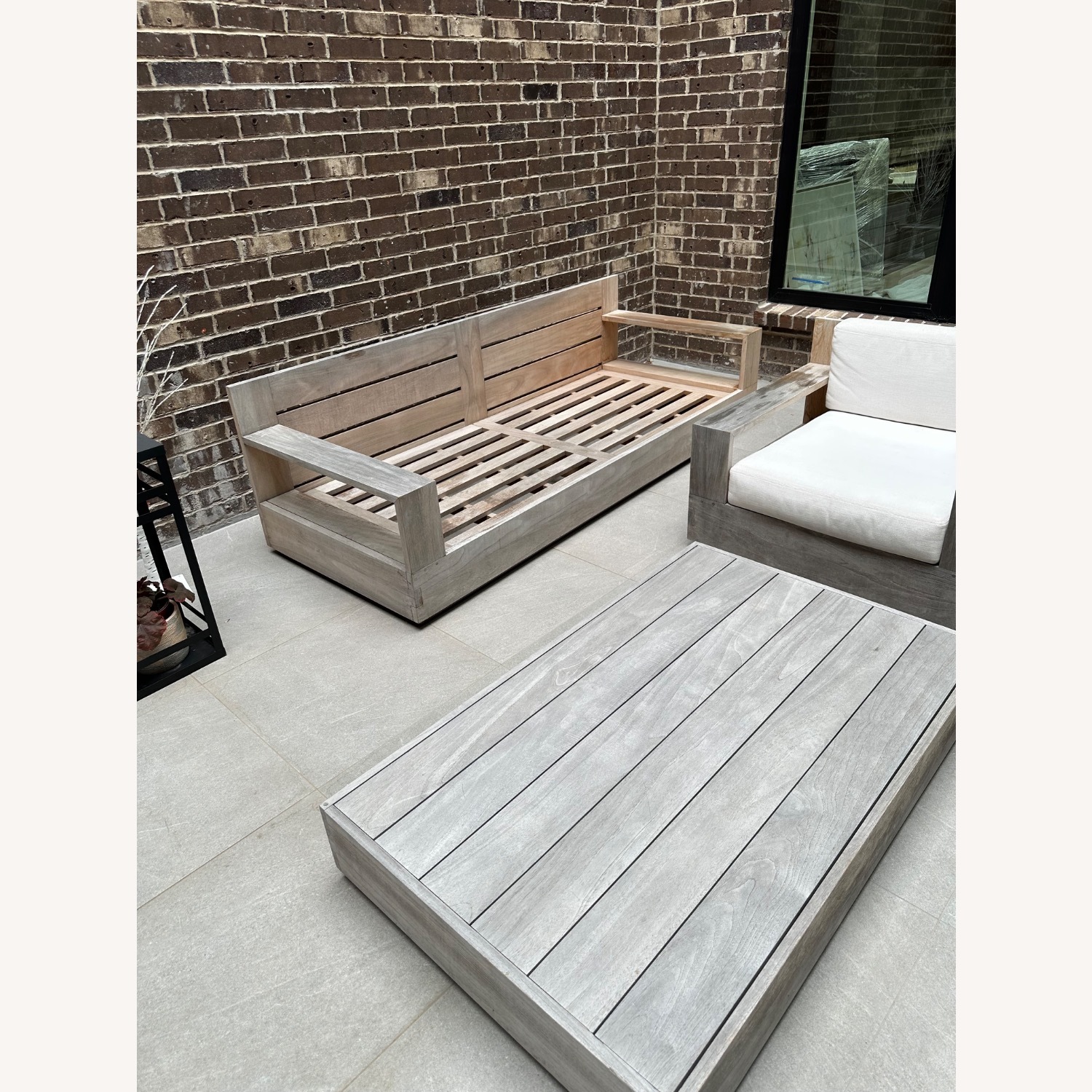 Restoration Hardware Natural Wood Patio Furniture - image-1