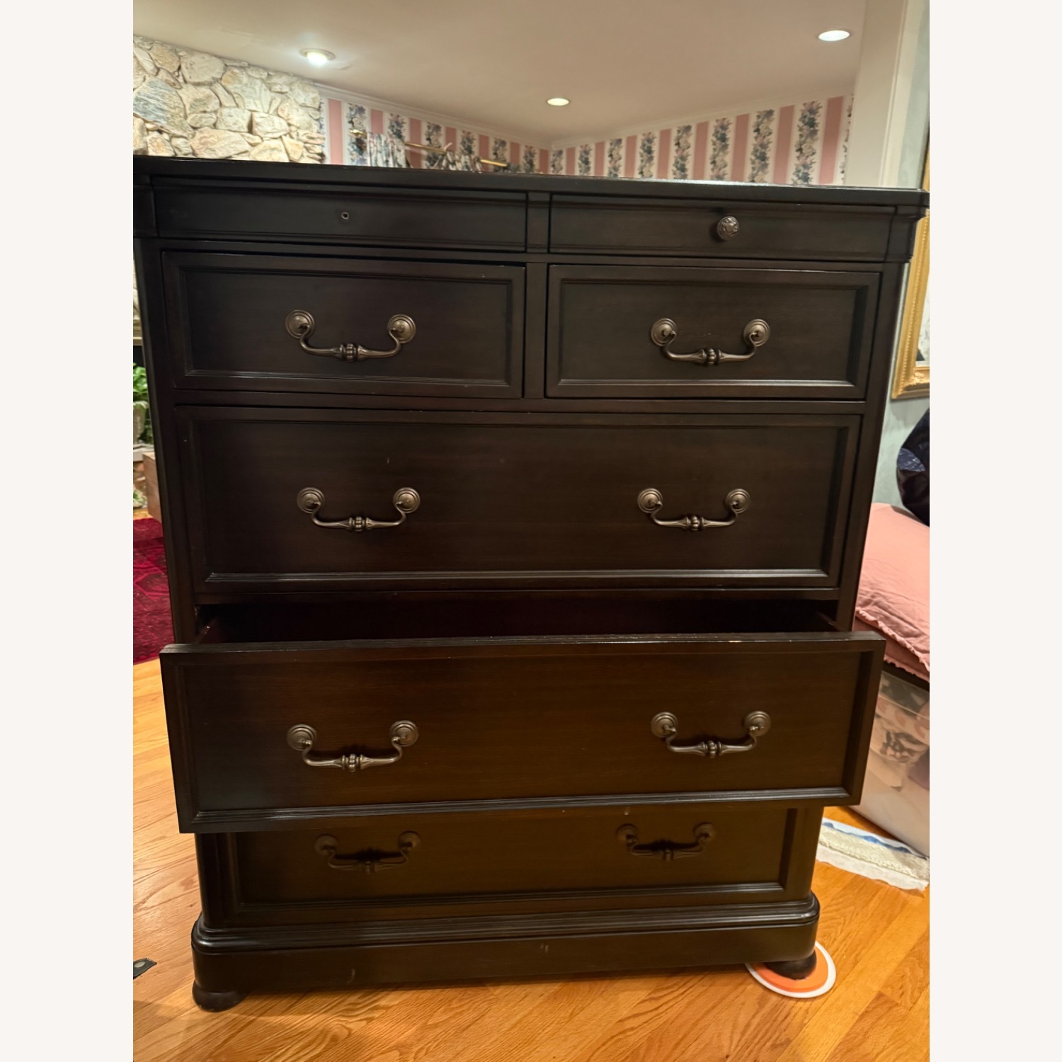 Ashley Classic Dark Wood Drawer Dresser - image-0