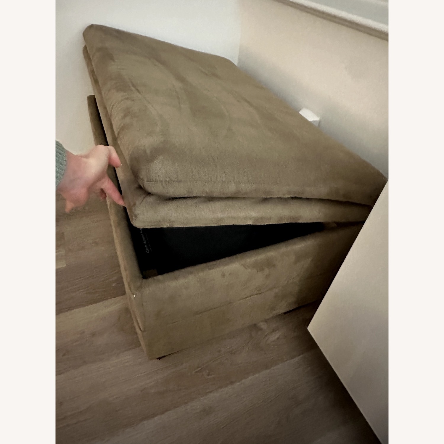 Jordan's Furniture Light Brown Fabric Ottoman - image-2