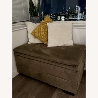 Jordan's Furniture Light Brown Fabric Ottoman