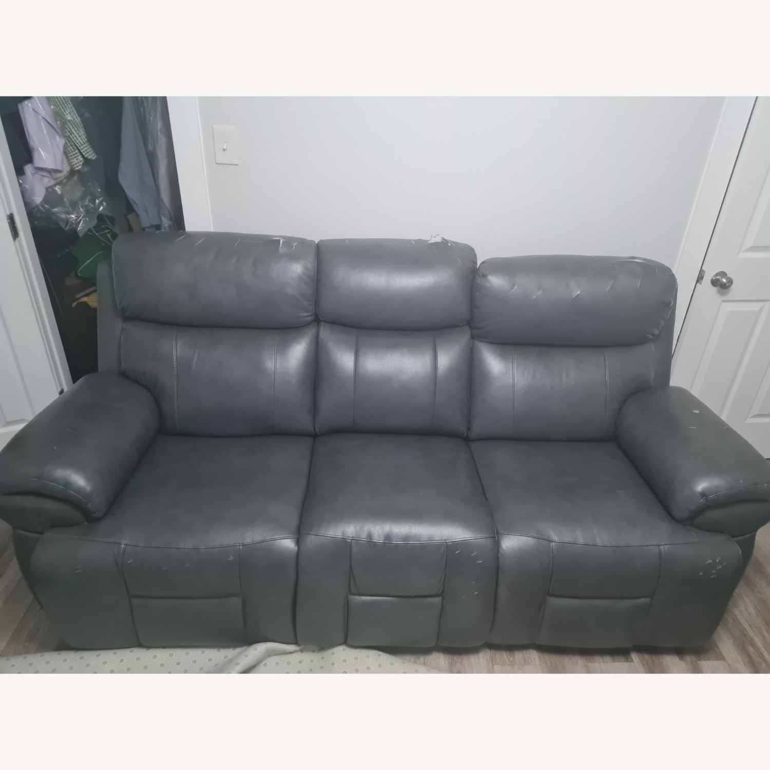 Rooms To Go Morisano Dark Brown Leather 3+ Seater Sofa - image-2