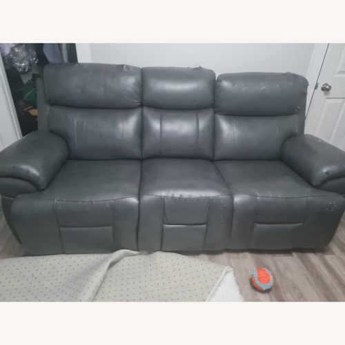 Used Rooms To Go Morisano Dark Brown Leather 3+ Seater Sofa for sale on AptDeco