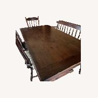 Dark Brown Wood Dining Set