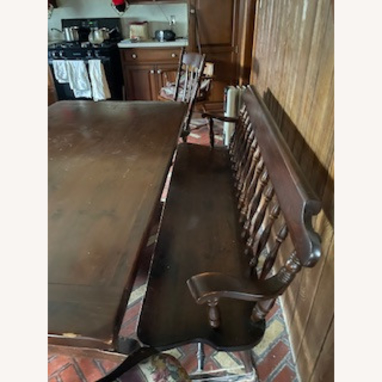 Dark Brown Wood Dining Set - image-5