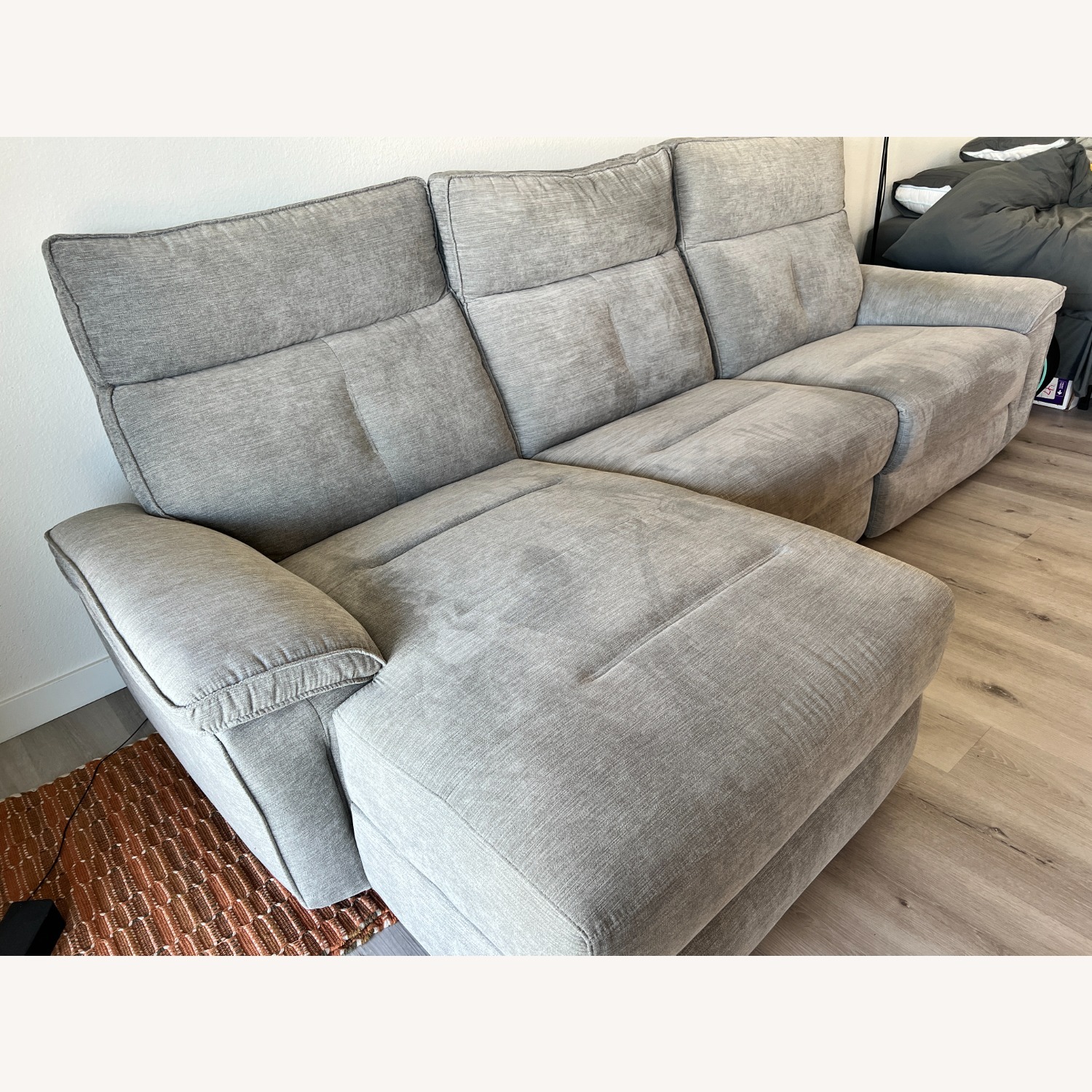 Living Spaces Pippa Light Gray 3+ Piece Sectional - image-4