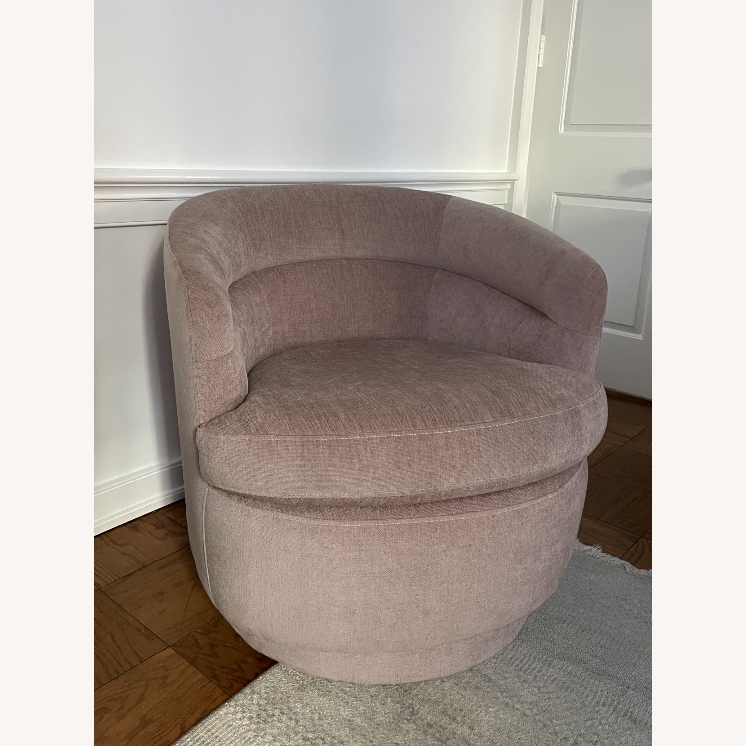 West Elm Mauve Swivel Chair - image-2