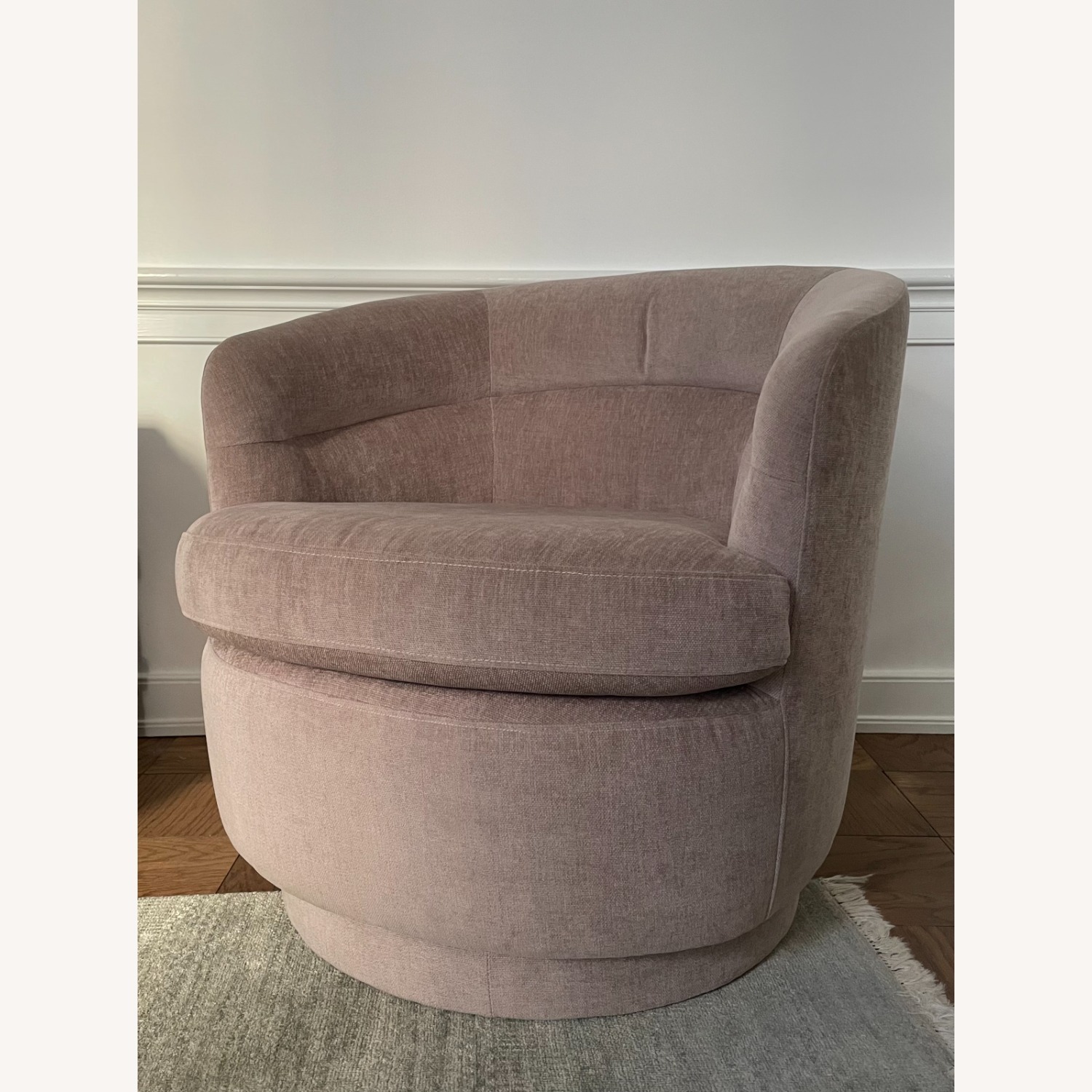 West Elm Mauve Swivel Chair - image-1