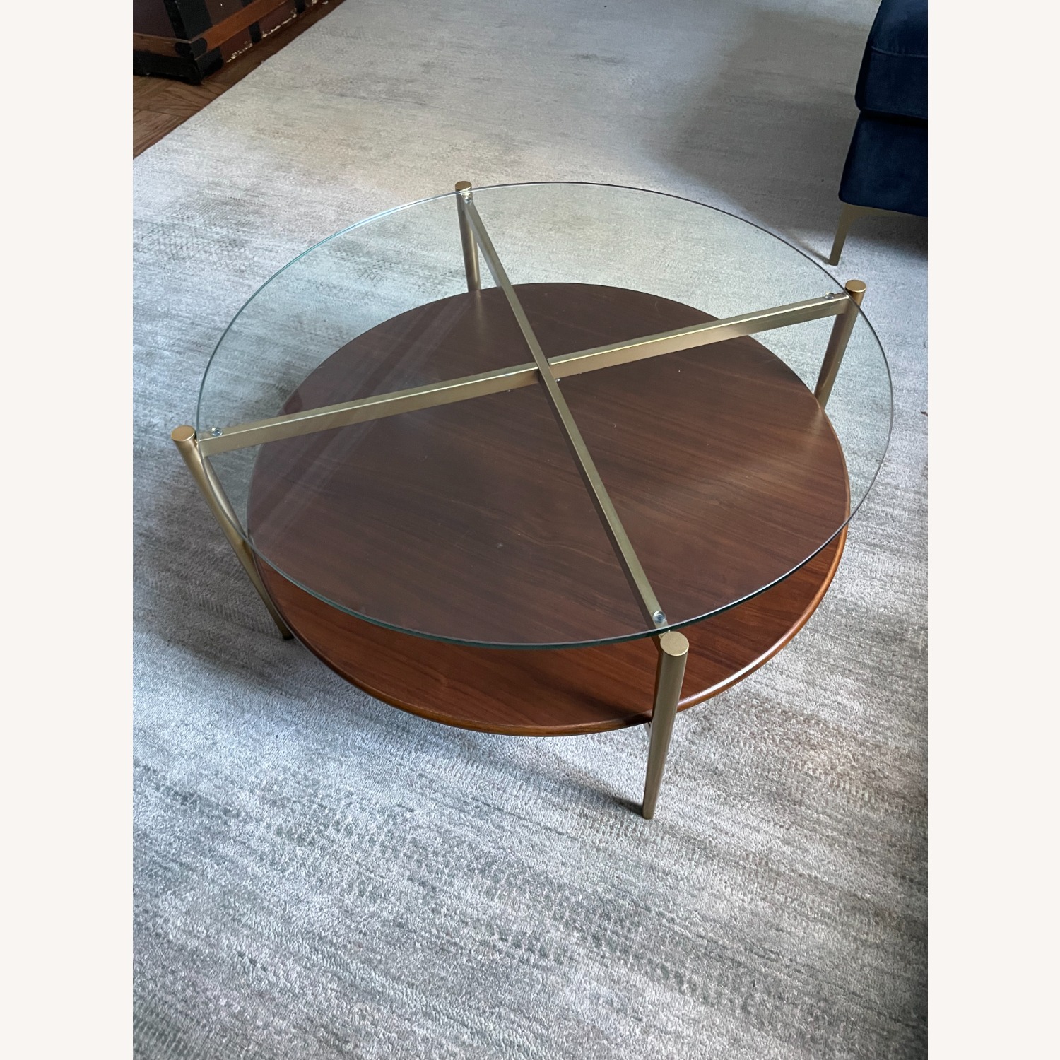 West Elm Dark Brown Glass Coffee Table - image-1