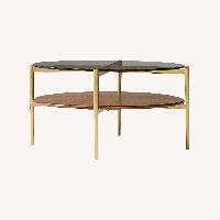 West Elm Dark Brown Glass Coffee Table