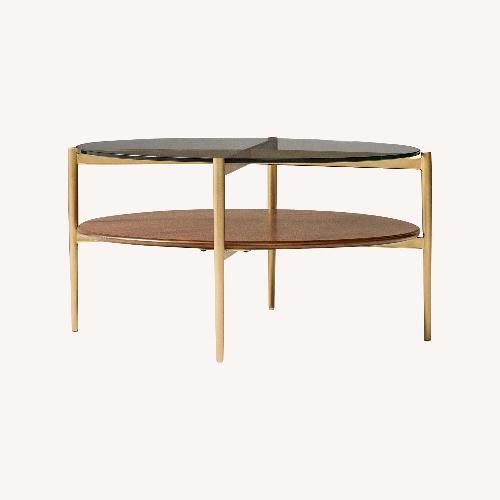 Used West Elm Dark Brown Glass Coffee Table for sale on AptDeco