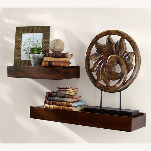 Used Pottery Barn Dark Brown Floating Shelves for sale on AptDeco